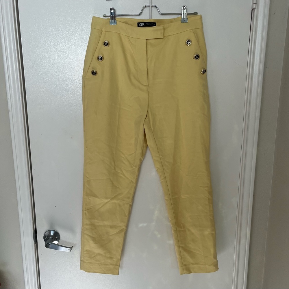 Zara Light Yellow Slim Trouser